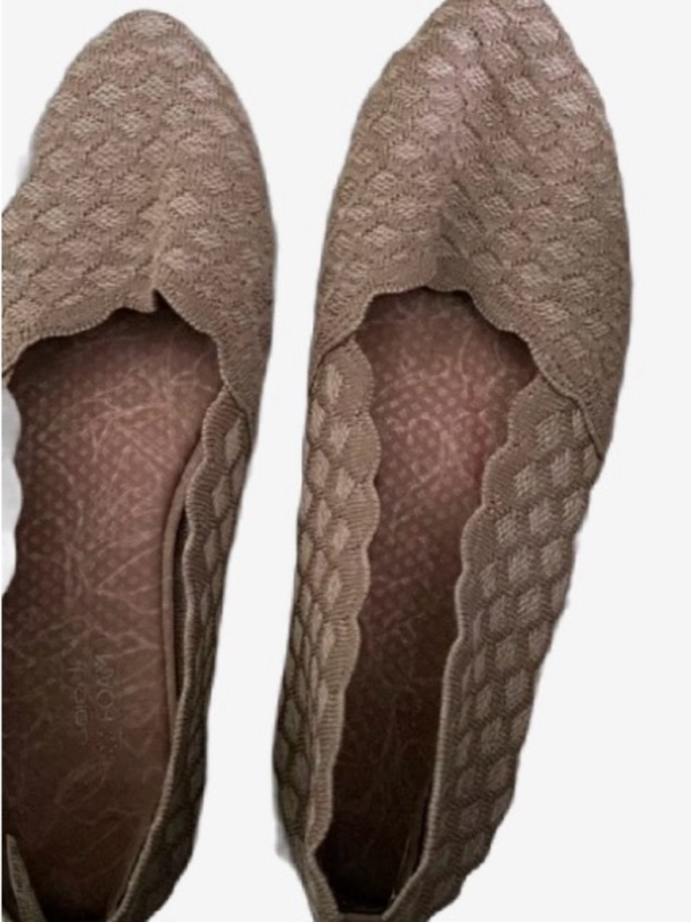 Taupe Woven Flats — Textured Slip-On Ballet Flats
